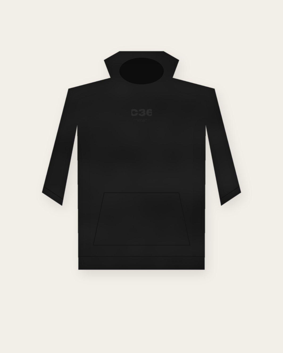 PLACEHOLDER render — C36-003 hoodie front tonal mark